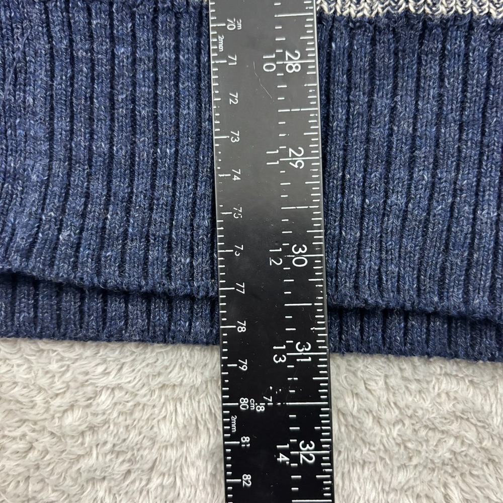 VTG Gap Shawl Cardigan Sweater Mens XL Navy Blue Stripe Preppy Chunky Schoolboy - Picture 11 of 16